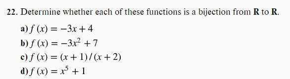 Solved 22. Determine whether each of these functions is a | Chegg.com