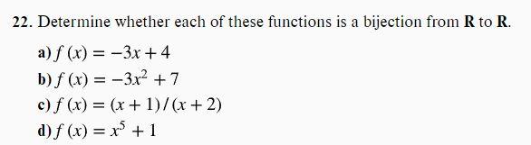 Solved 22. Determine Whether Each Of These Functions Is A | Chegg.com