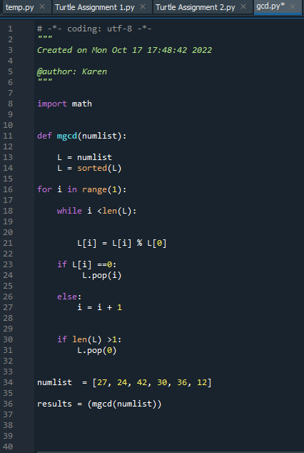 Solved This is my code for finding the gcd of a list. When | Chegg.com