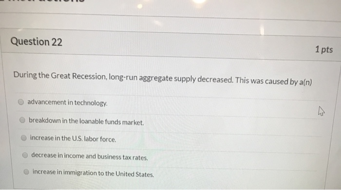 Solved Question 19 1 pts When a change in the price level | Chegg.com