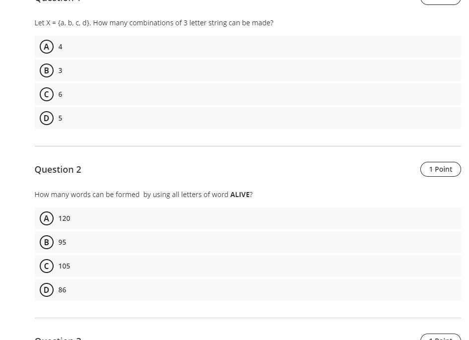 Solved let x a b c d how many combinations of 3 letter chegg