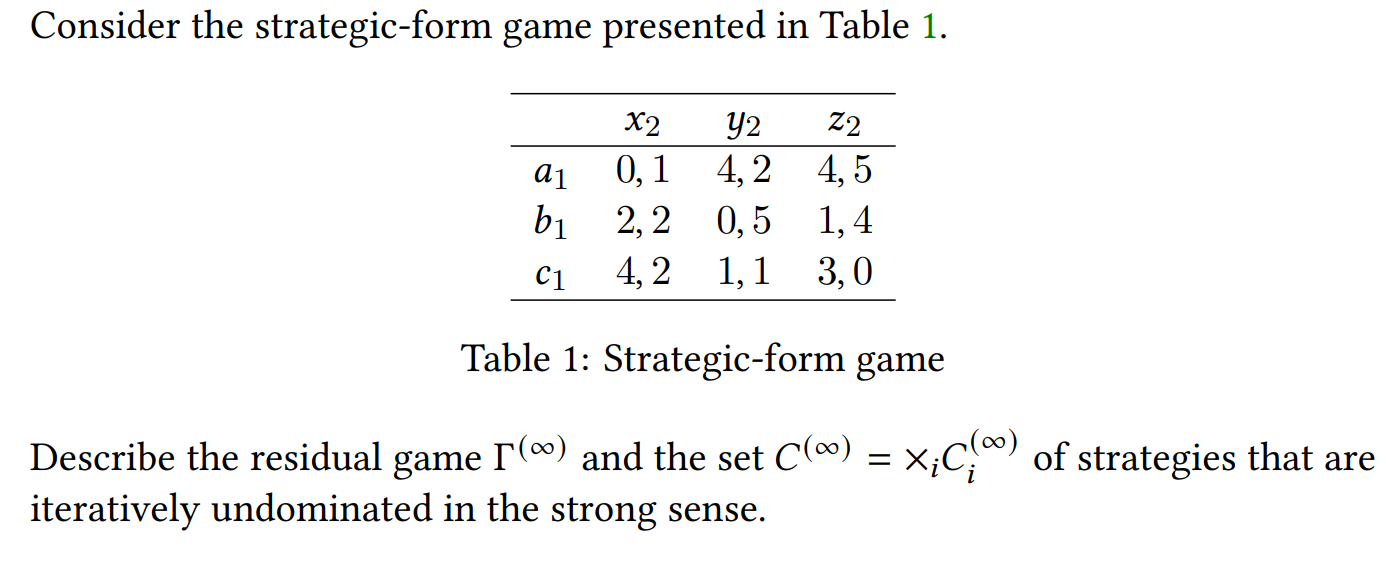 Solved Consider The Strategic-form Game Presented In Table | Chegg.com