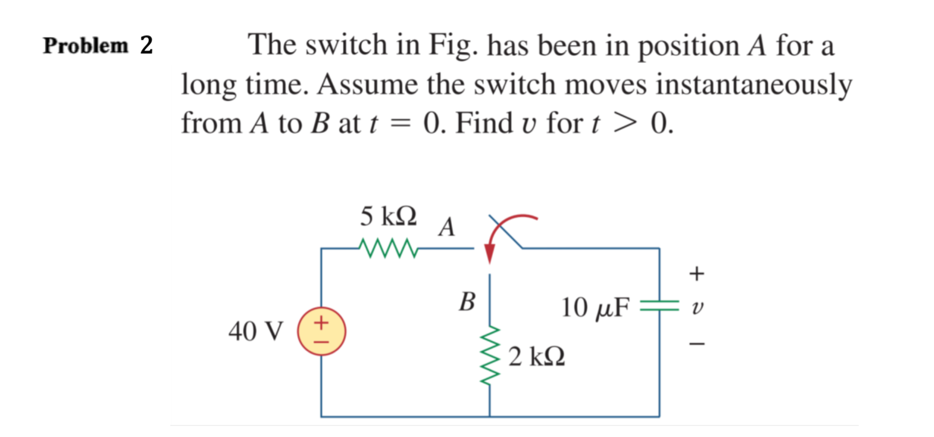 Solved Problem 1 Find v.(t) for t> 0 in the circuit of | Chegg.com