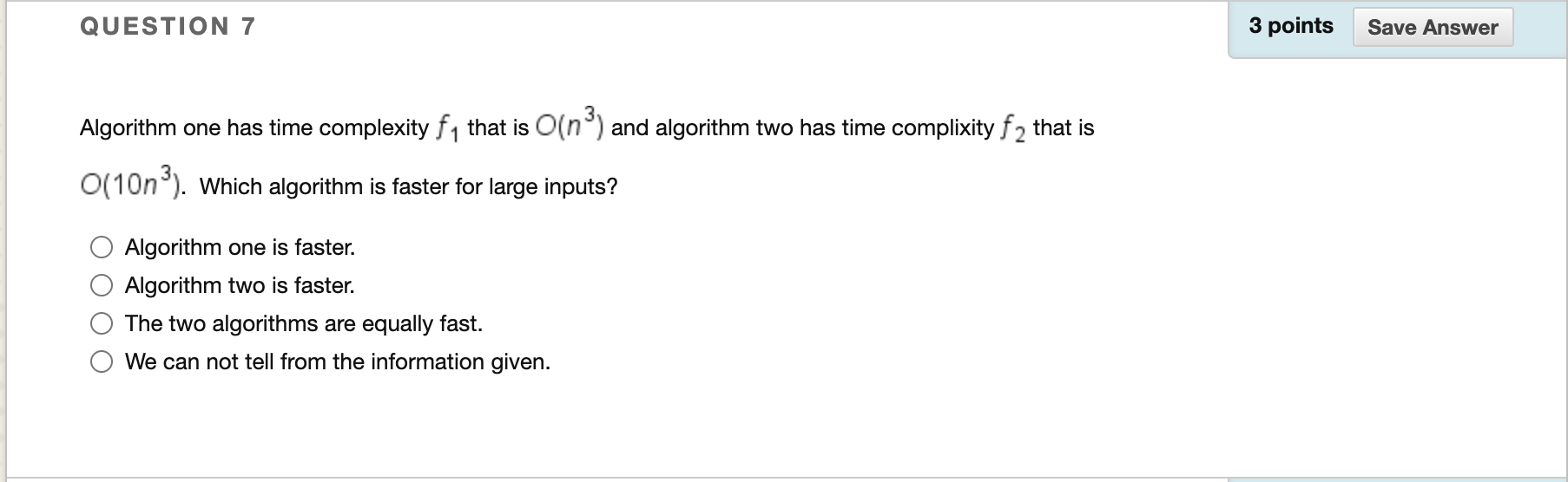 Solved QUESTION 1 3 points Save Answer Of the following | Chegg.com