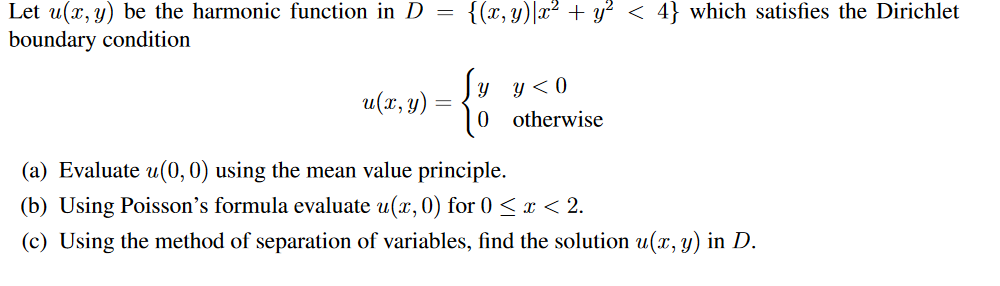 Solved Let u(x,y) be the harmonic function in | Chegg.com