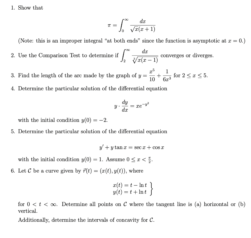 Solved 1. Show that -= dz Vx(x + 1) (Note: this is an | Chegg.com