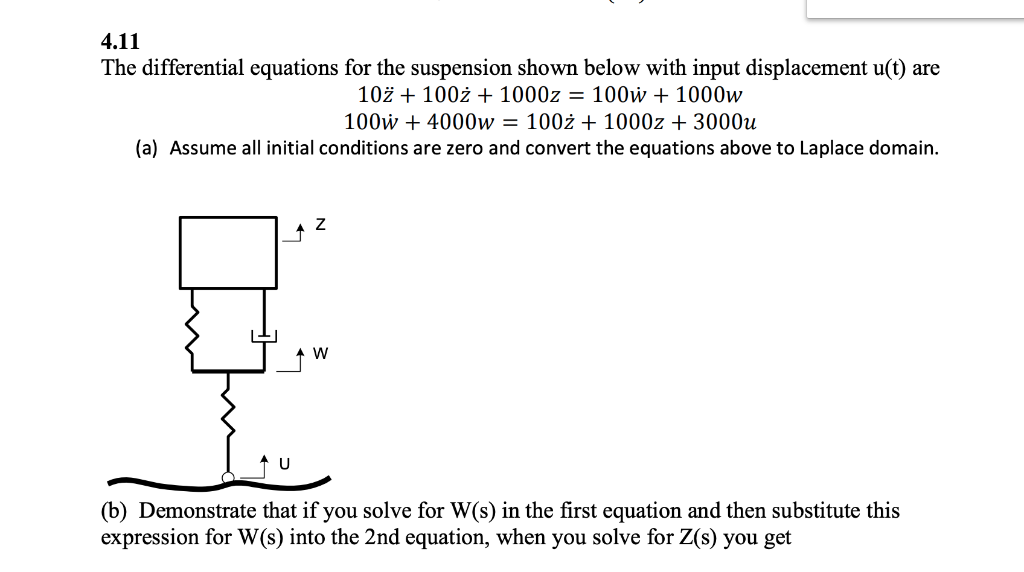 Solved 4.11 The differential equations for the suspension
