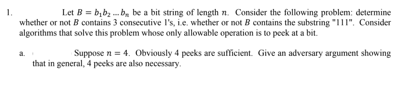 Solved 1. Let B = B2b2 ... Bn Be A Bit String Of Length N. | Chegg.com