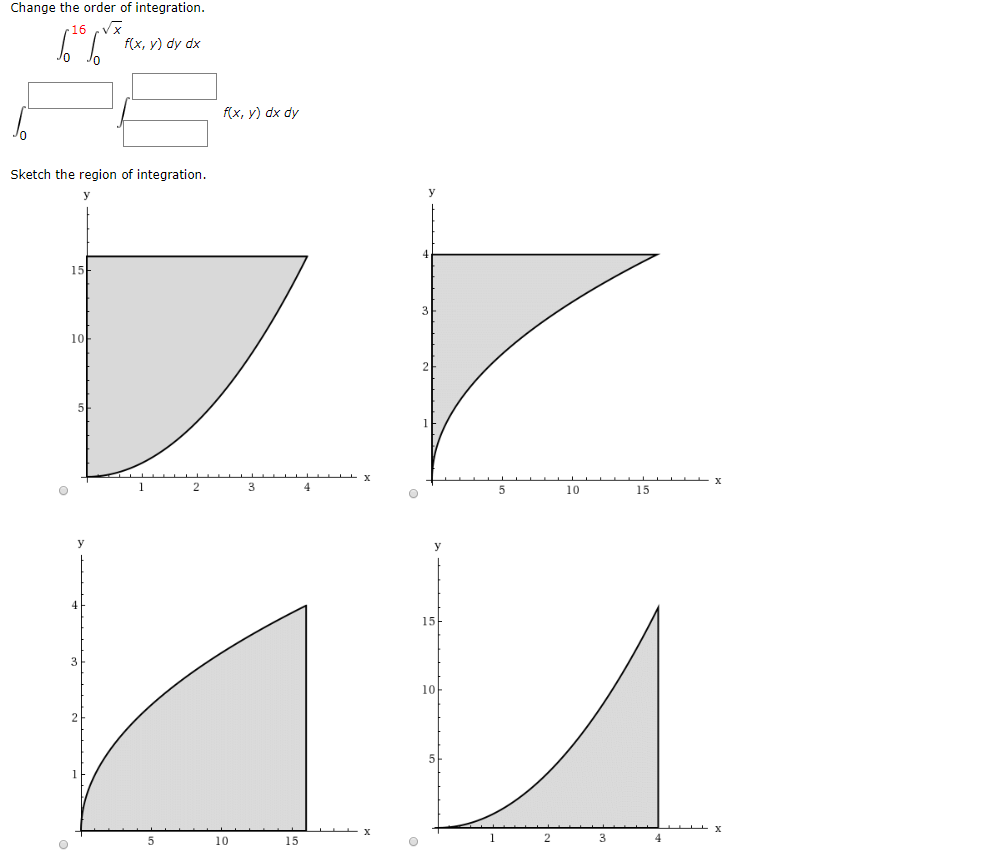 Solved Change The Order Of Integration X F X Y Dy Dx Chegg Com