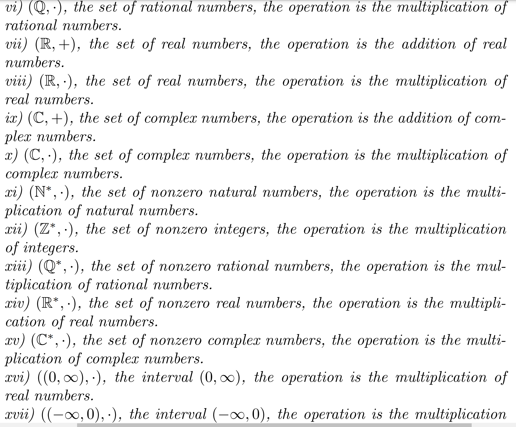 Solved vi) (Q,⋅), the set of rational numbers, the operation