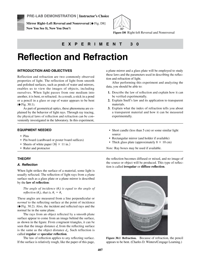 Solved 8. In an optics experiment, students are given a