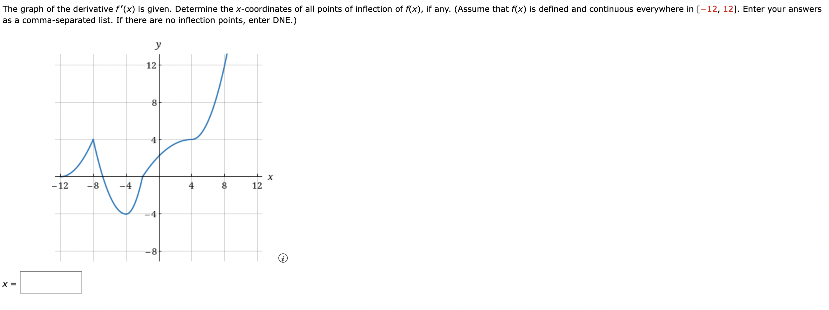 Solved as a comma-separated list. If there are no inflection | Chegg.com