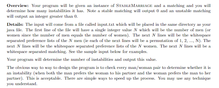 Solved Overview: Your program will be given an instance of | Chegg.com