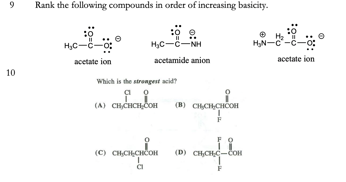 Solved Rank the following compounds in order of increasing | Chegg.com