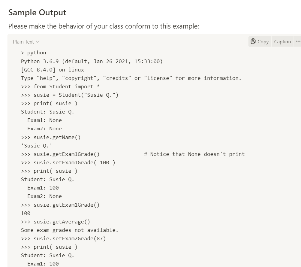 Solved Use Python 3.0 Define simple Student class Each | Chegg.com