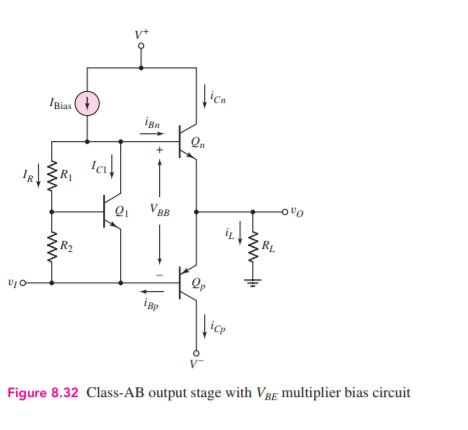 Solved D8.56 Design the class-AB output stage with the VBE | Chegg.com