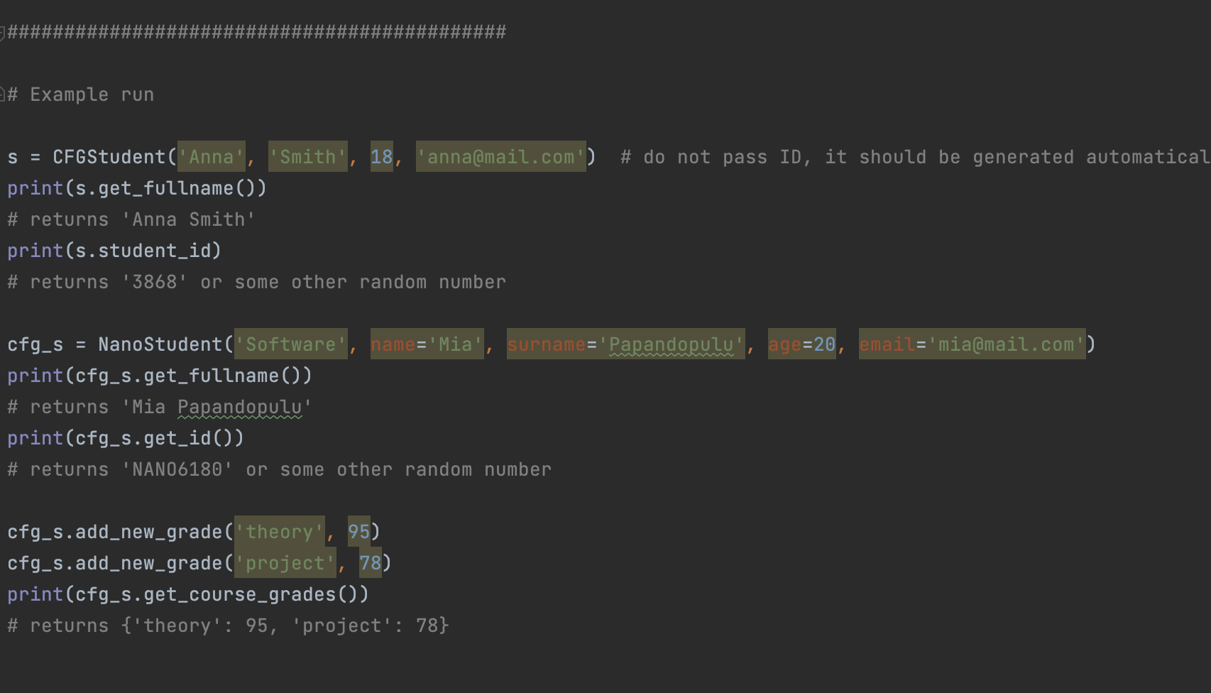 Solved Python object orientated question: Provide screen | Chegg.com