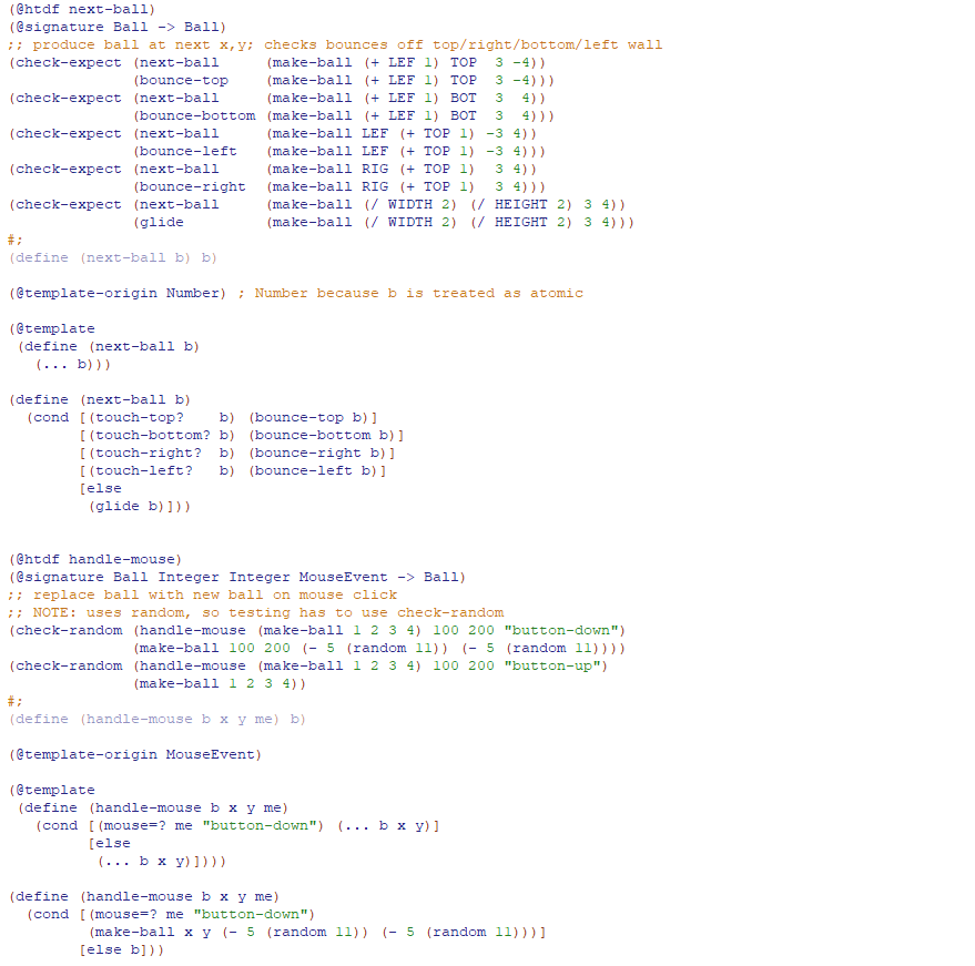 Solved (Qhtdf touch-top?) (Qsignature Ball -> Boolean) ; ; | Chegg.com