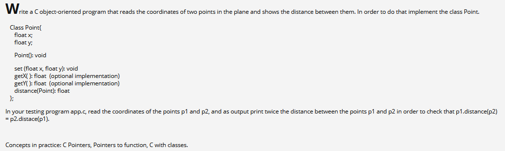 Solved Write a Cobject-oriented program that reads the | Chegg.com