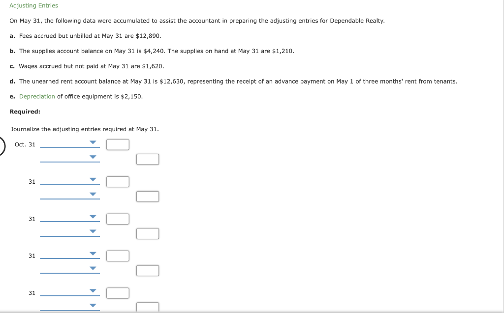 solved-adjusting-entries-on-may-31-the-following-data-were-chegg