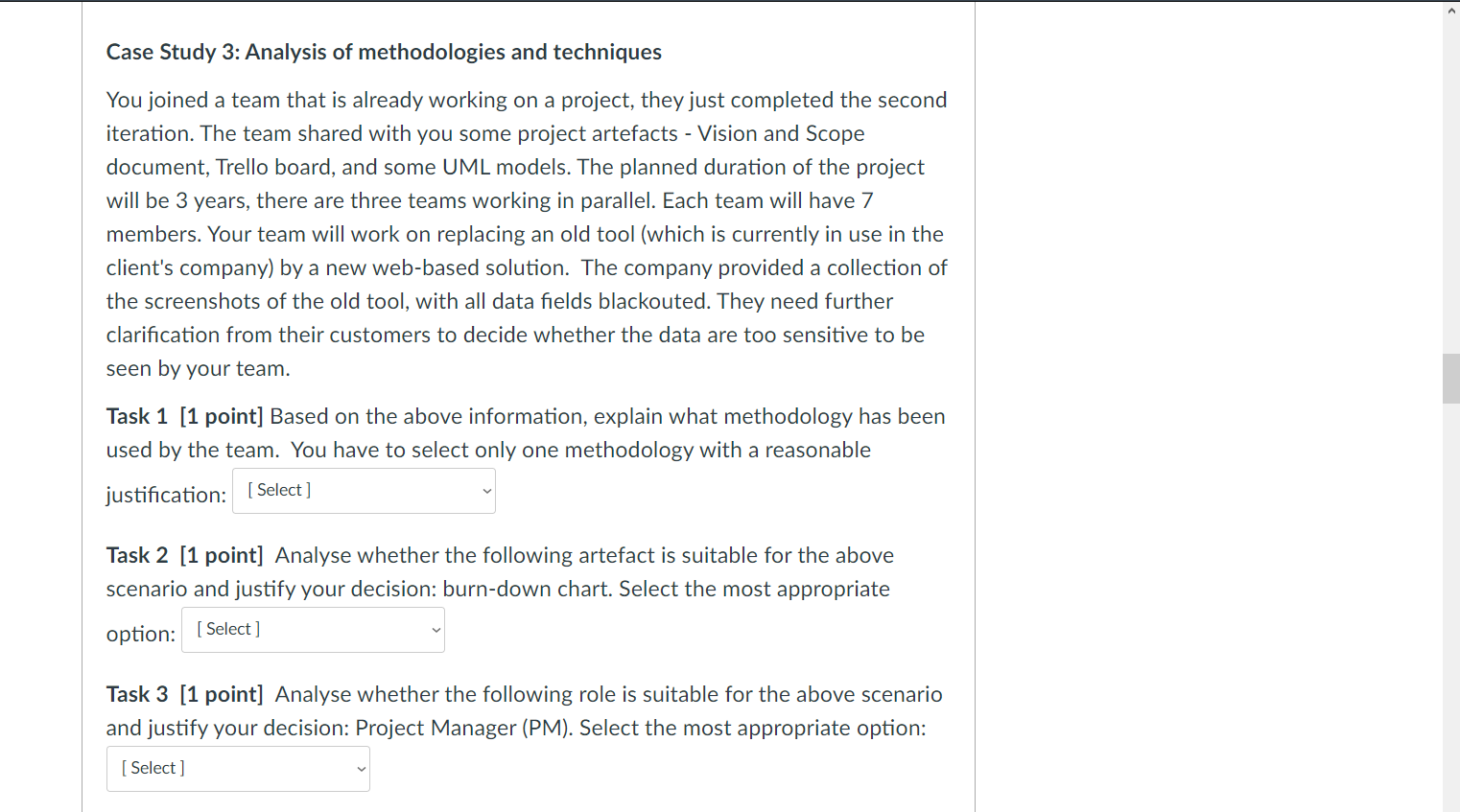Solved Case Study 3: Analysis of methodologies and | Chegg.com