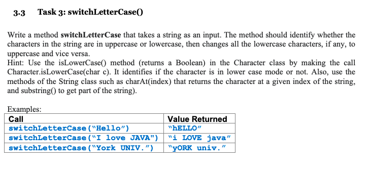 Solved Java code, No Systtem.out.println needed, no scanner | Chegg.com