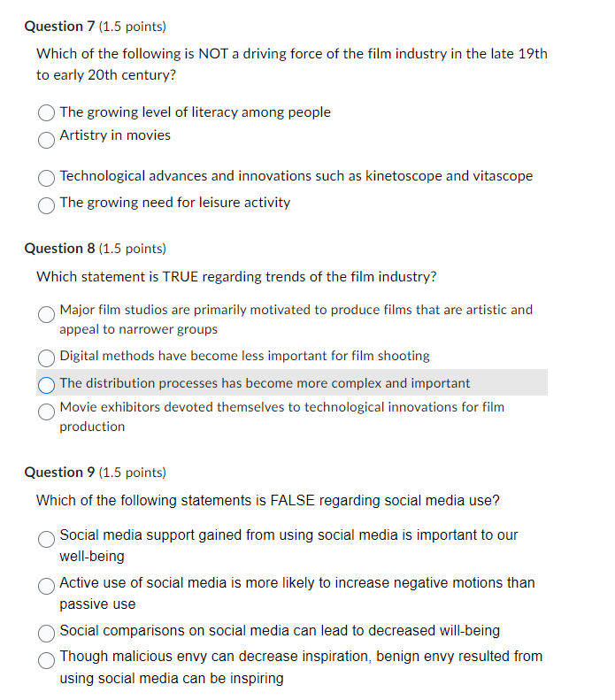 Solved Question 7 ( 1.5 points) Which of the following is | Chegg.com