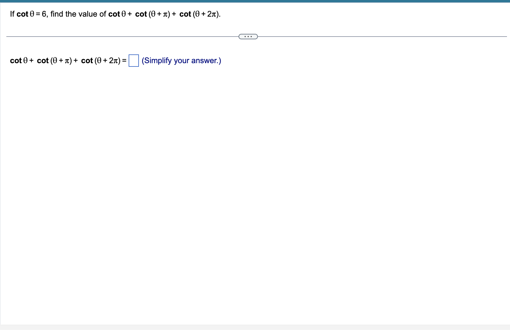 what is the value of cot theta 0