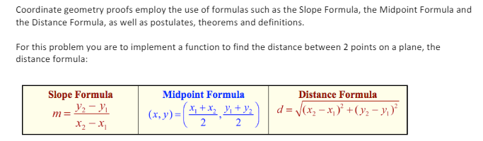 Distance formula deals in geometry