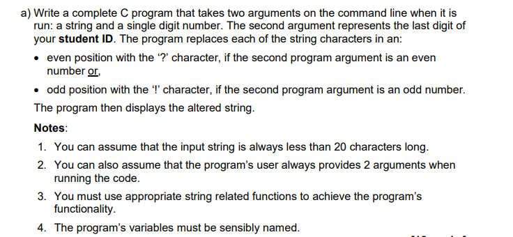 Solved a) Write a complete C program that takes two | Chegg.com