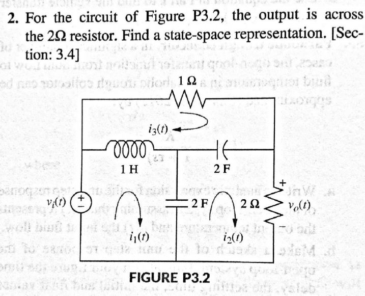 Solved 2. For the circuit of Figure P3.2, the output is | Chegg.com