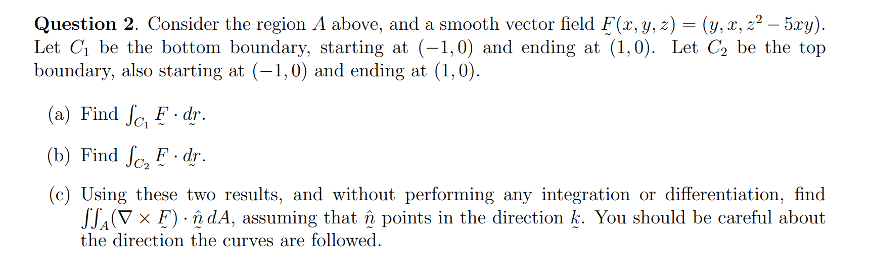 Solved Question 2 Consider The Region A Above And A Smo Chegg Com