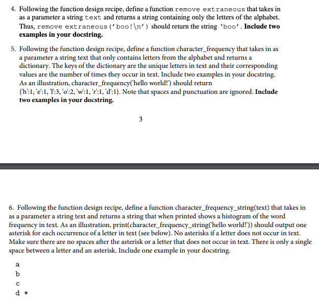 Solved 1. Following the function design recipe, define a | Chegg.com