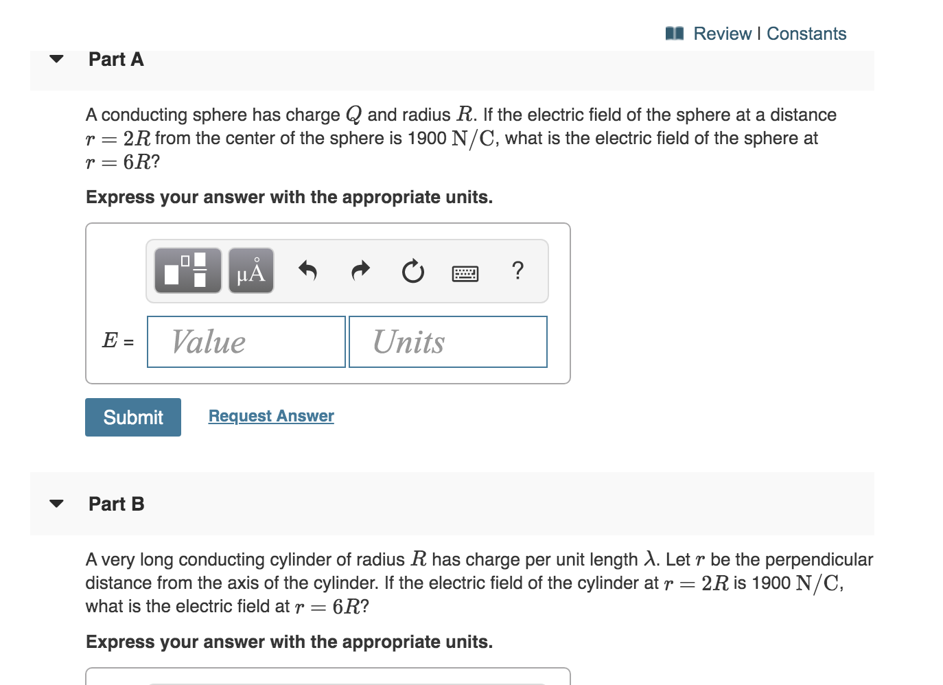 Solved I Review I Constants Part A A conducting sphere has | Chegg.com