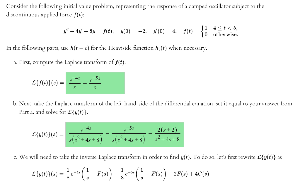 Solved Consider the following initial value problem, | Chegg.com