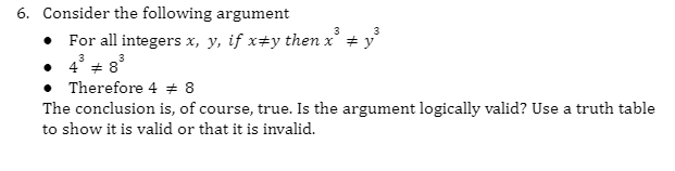 Solved 6. Consider the following argument • For all integers | Chegg.com