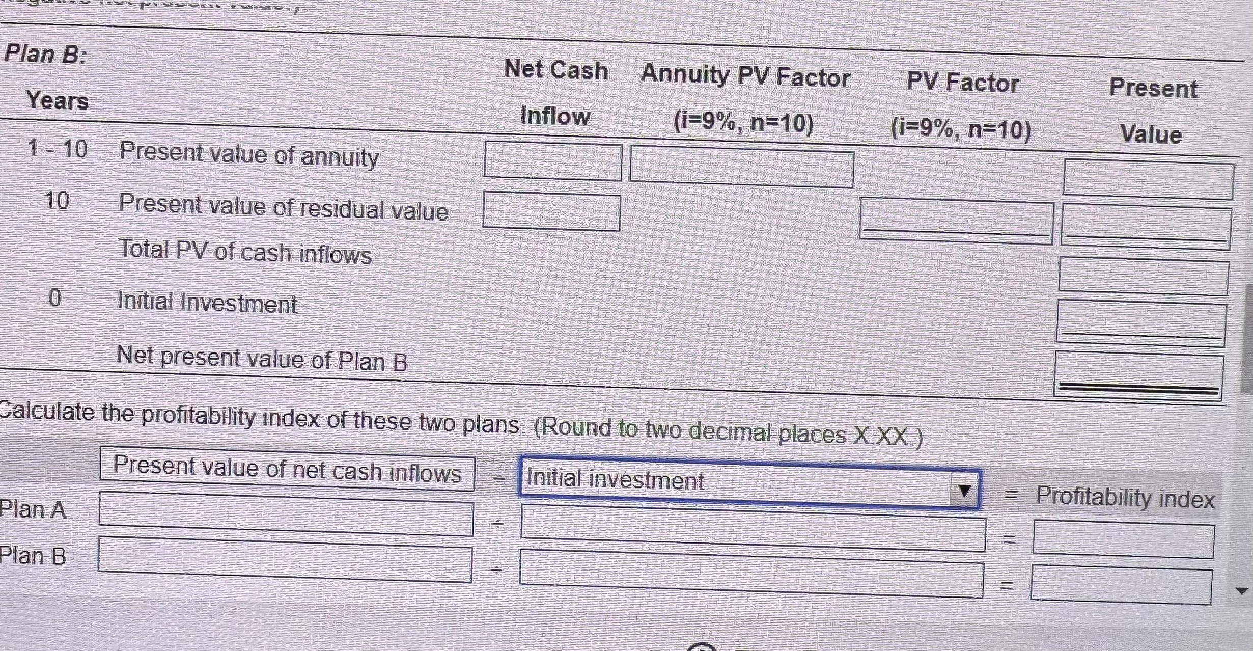 Solved Caclulate the NPV (net present value) of each plan | Chegg.com
