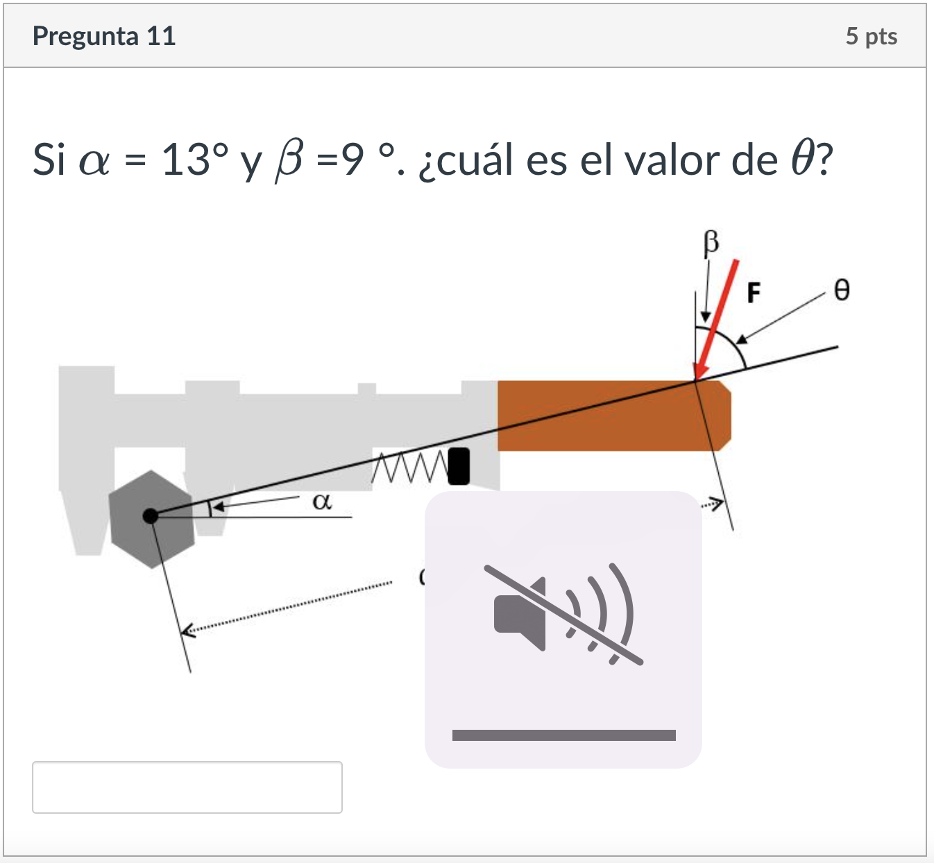 \( \alpha=13^{\circ} \) y \( \beta=9^{\circ} \)