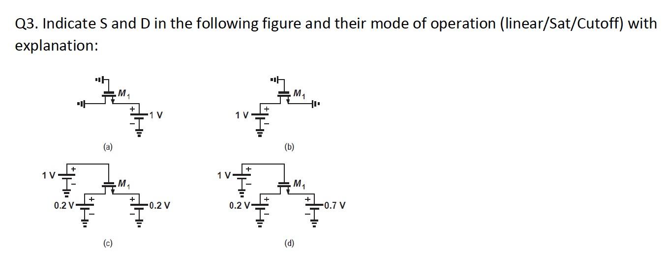 Solved Q3. Indicate S and D in the following figure and | Chegg.com