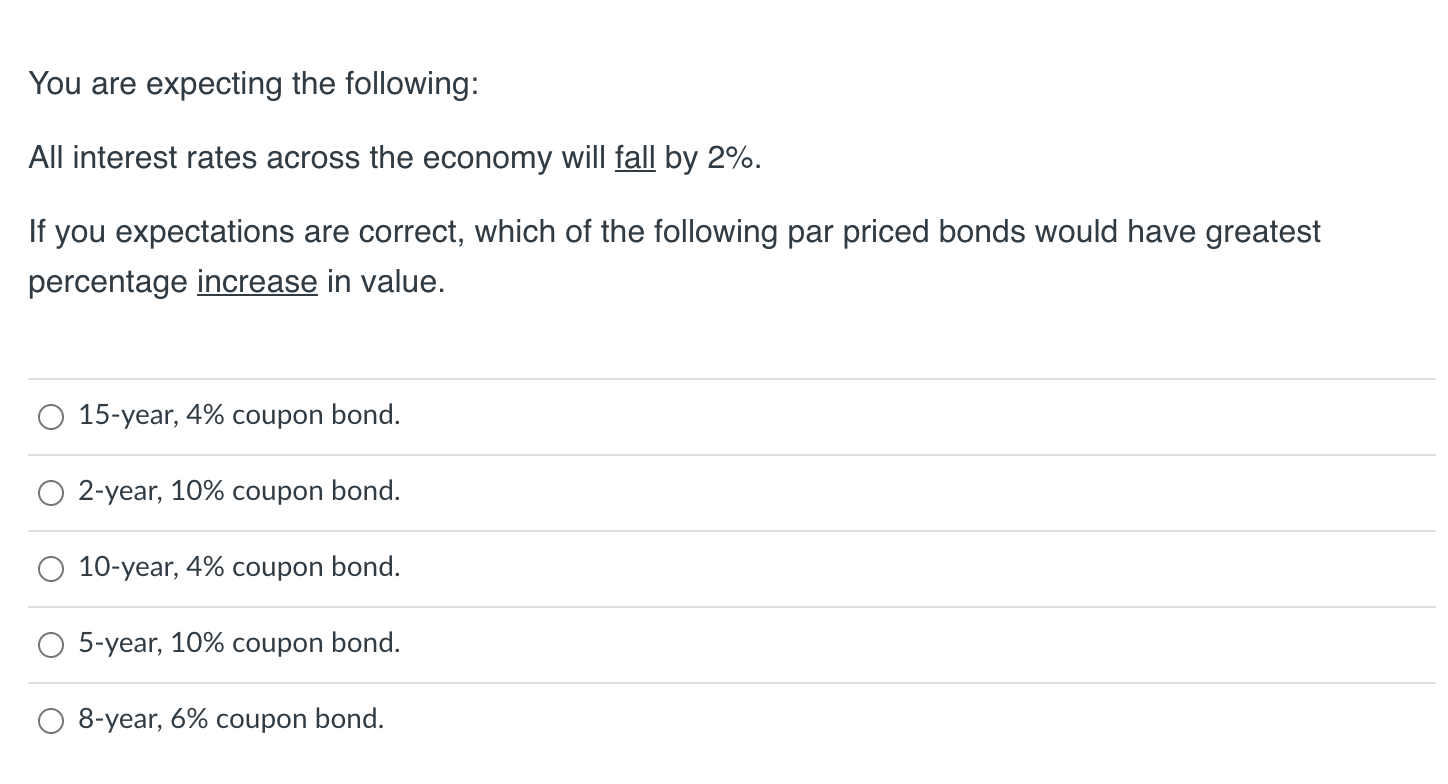 Solved You Are Expecting The Following: All Interest Rates | Chegg.com