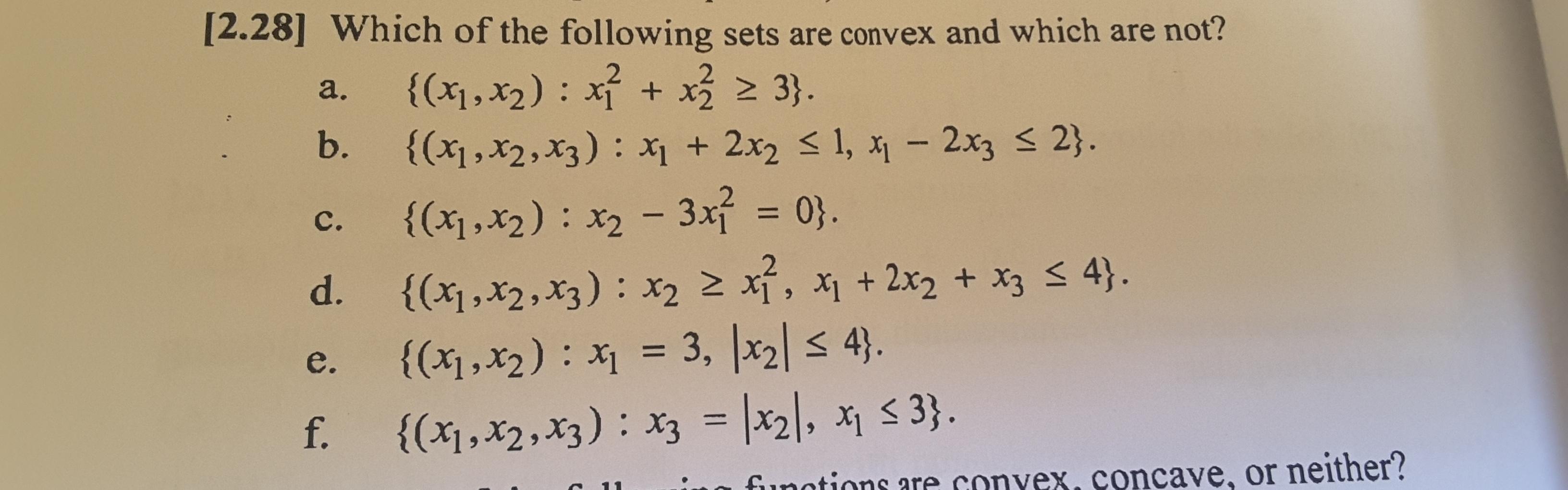 Solved a. + - = C. [2.28] Which of the following sets are | Chegg.com