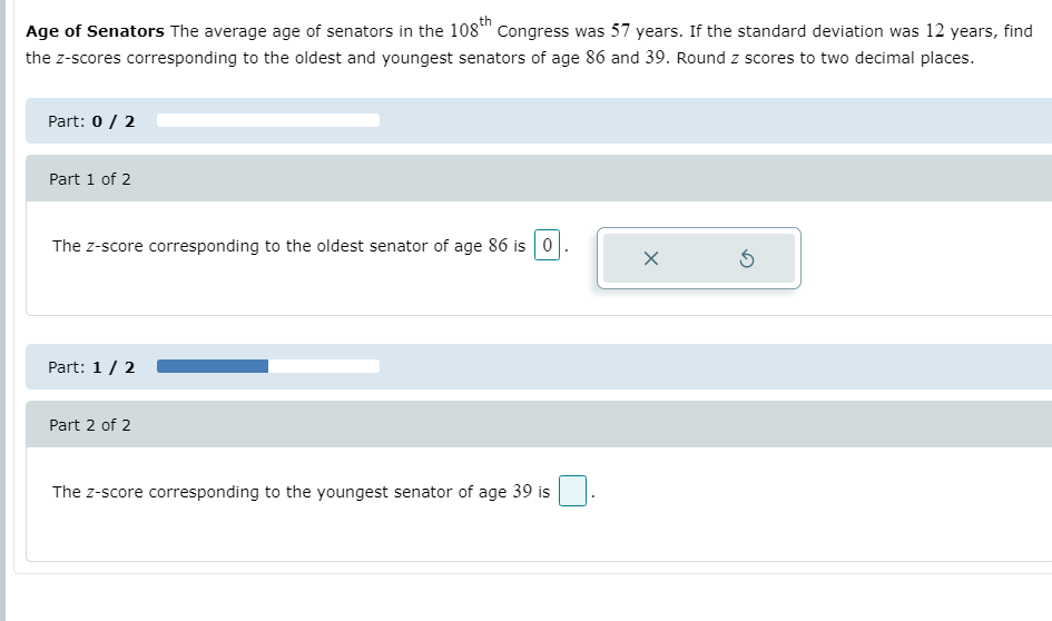 Solved Age of Senators The average age of senators in the