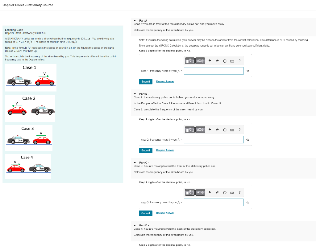 Solved Doppler Effect - Stationary Source Part A - Case 1: | Chegg.com