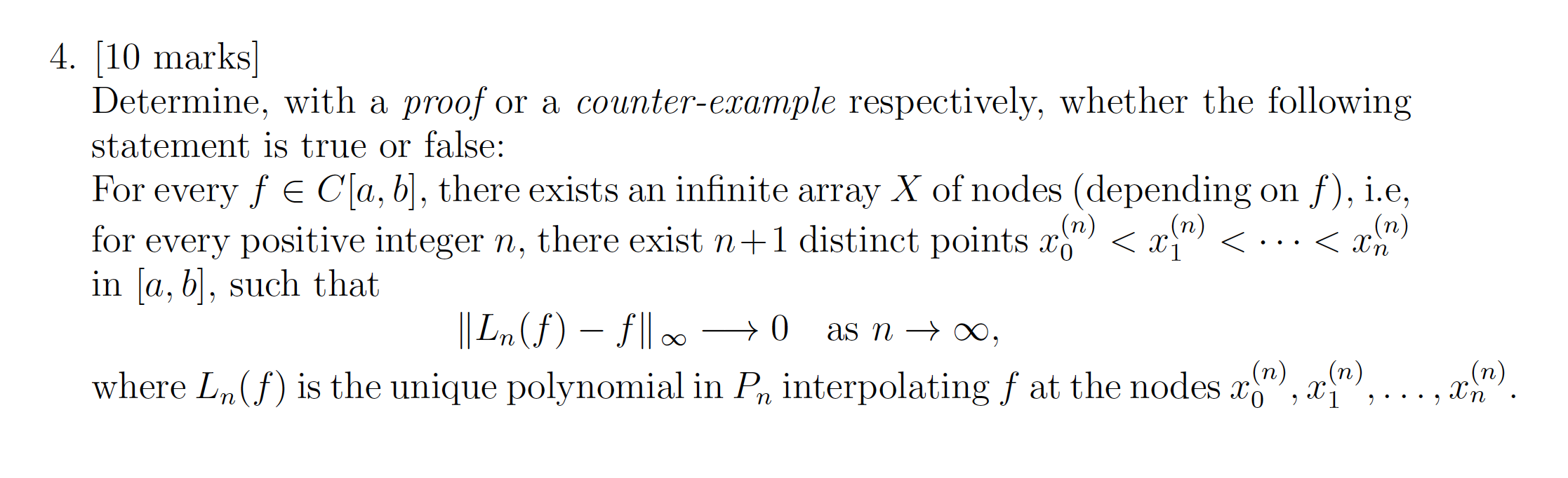 4. [10 marks] Determine, with a proof or a | Chegg.com