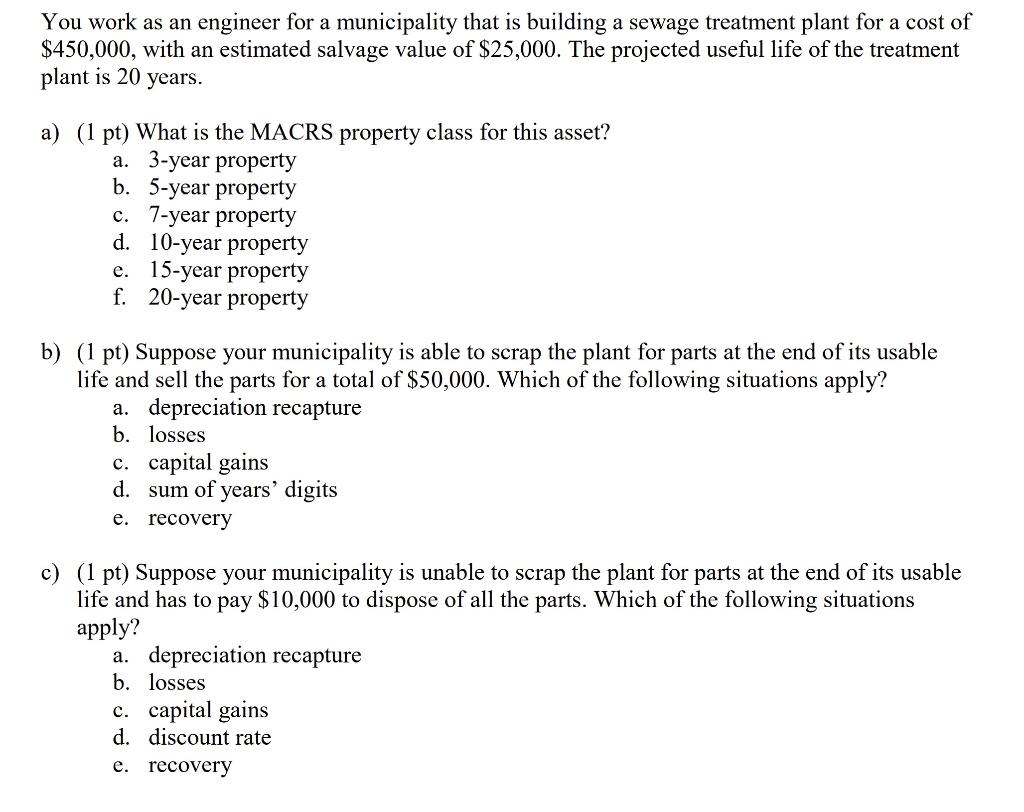 Solved You work as an engineer for a municipality that is