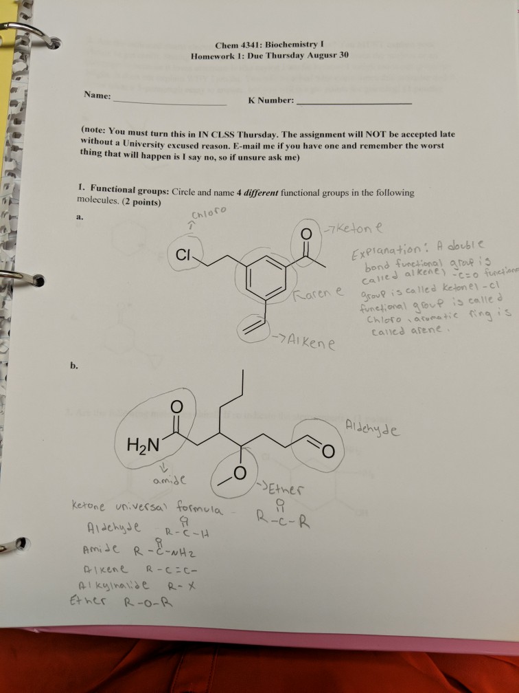 biochemistry homework answers