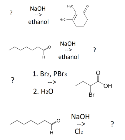 Solved Hic NaOH ? HSC ethanol NaOH --> ethanol ? H 1. Br2, | Chegg.com