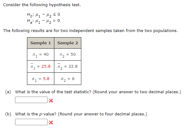 Solved Consider The Following Hypothesis Test. | Chegg.com