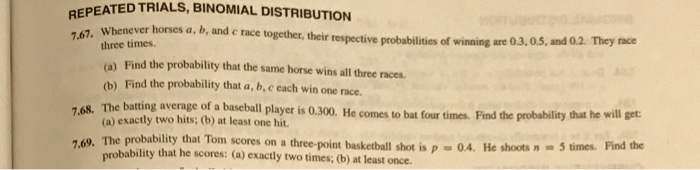 Solved Whenever Horses A, B, And C Race Together, Their | Chegg.com