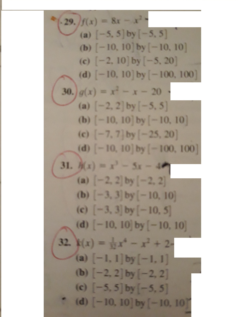 Solved Graphing Functions Graph the function in each of the | Chegg.com
